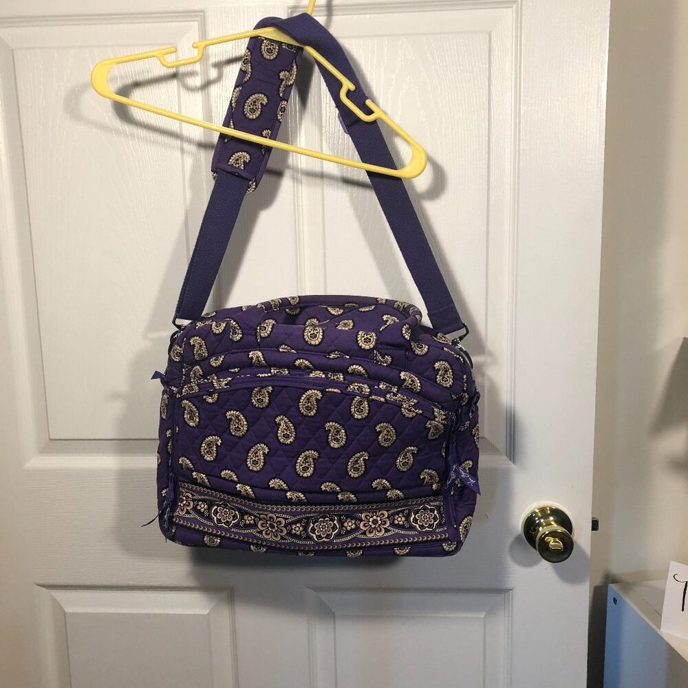Vera Bradley large tote computer bag in purple Paisley print